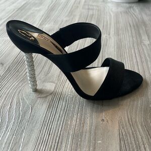 Sophia Webster Black Satin Heels - Never Worn